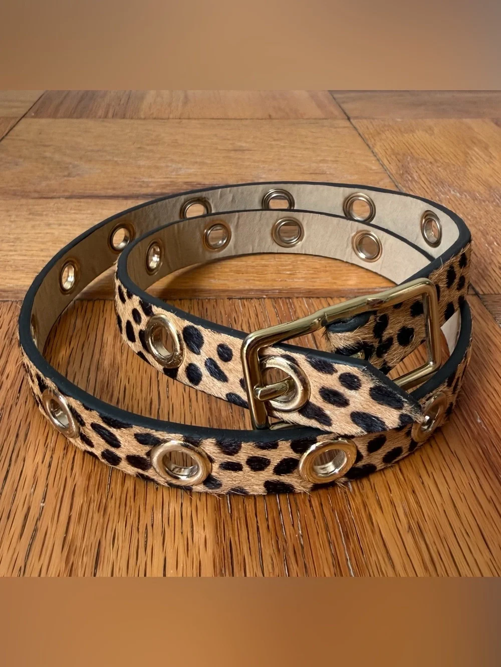 Faux Fur Leopard Print Belt